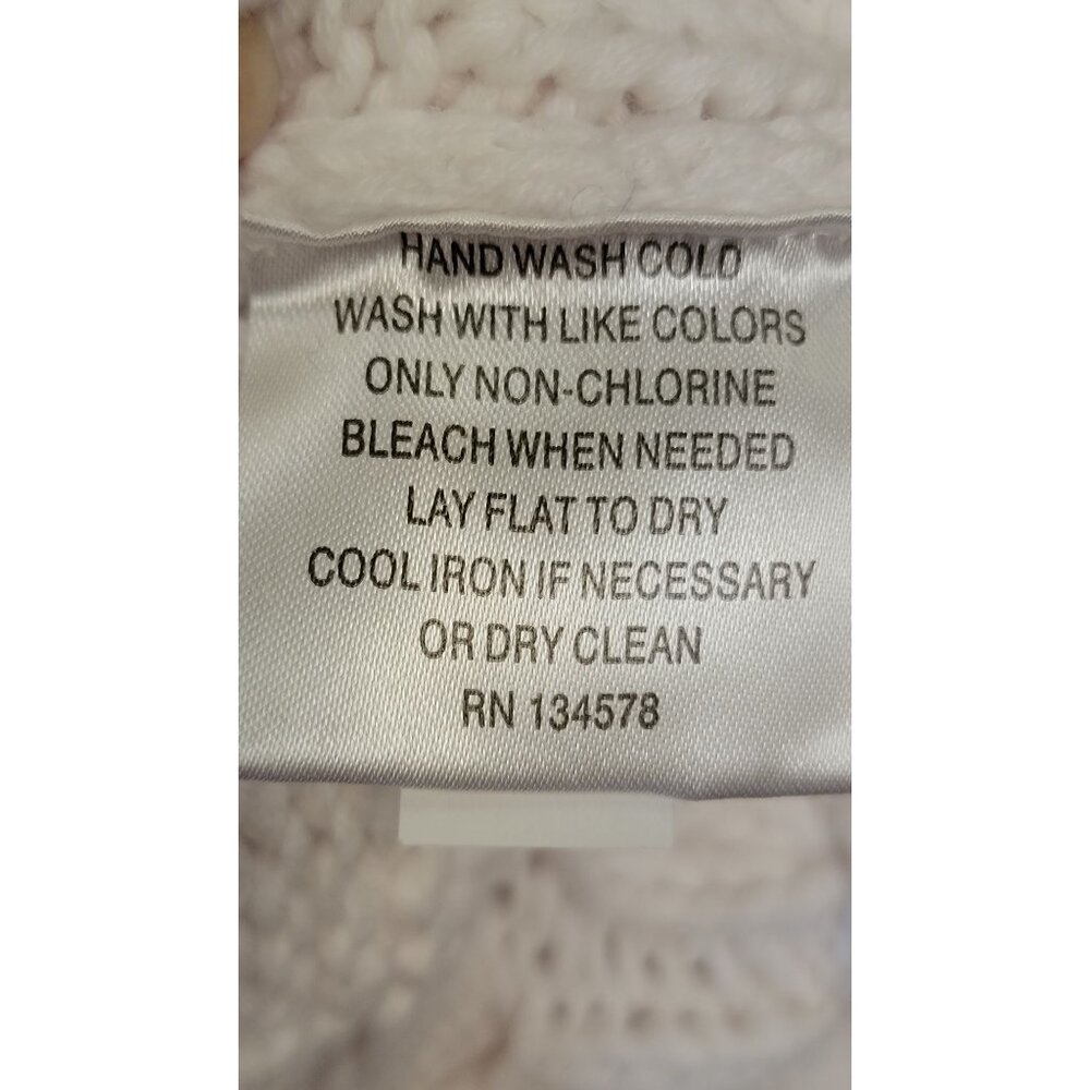 Vineyard Vines Womens White Cable Knit Sweater S 100% Cotton - Picture 4 of 5